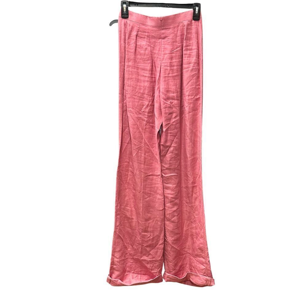 GIULIVA HERITAGE Laura Trousers Wide Leg Linen Pink Pants NWT Size IT36/0 US - Picture 4 of 9